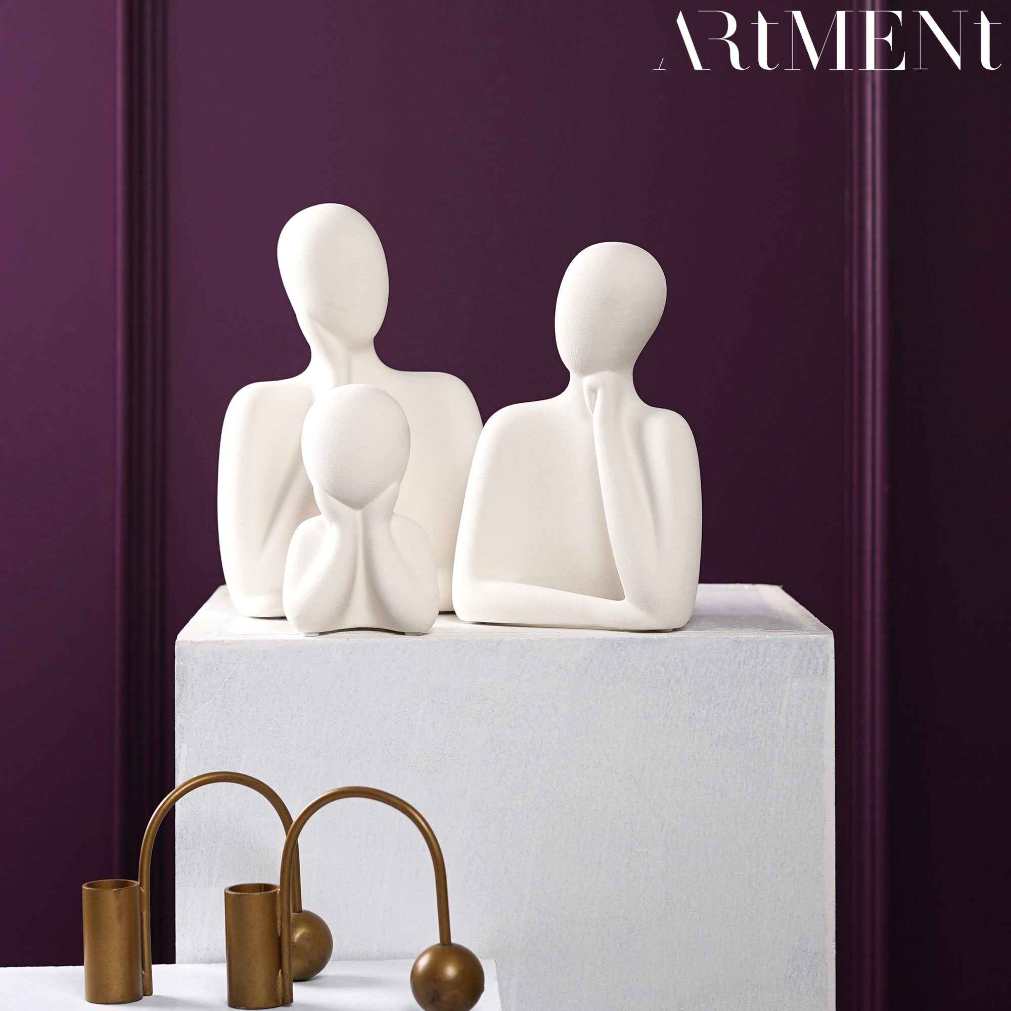 Wholeness Trio: Embracing Family Sculpture (Set of 3)