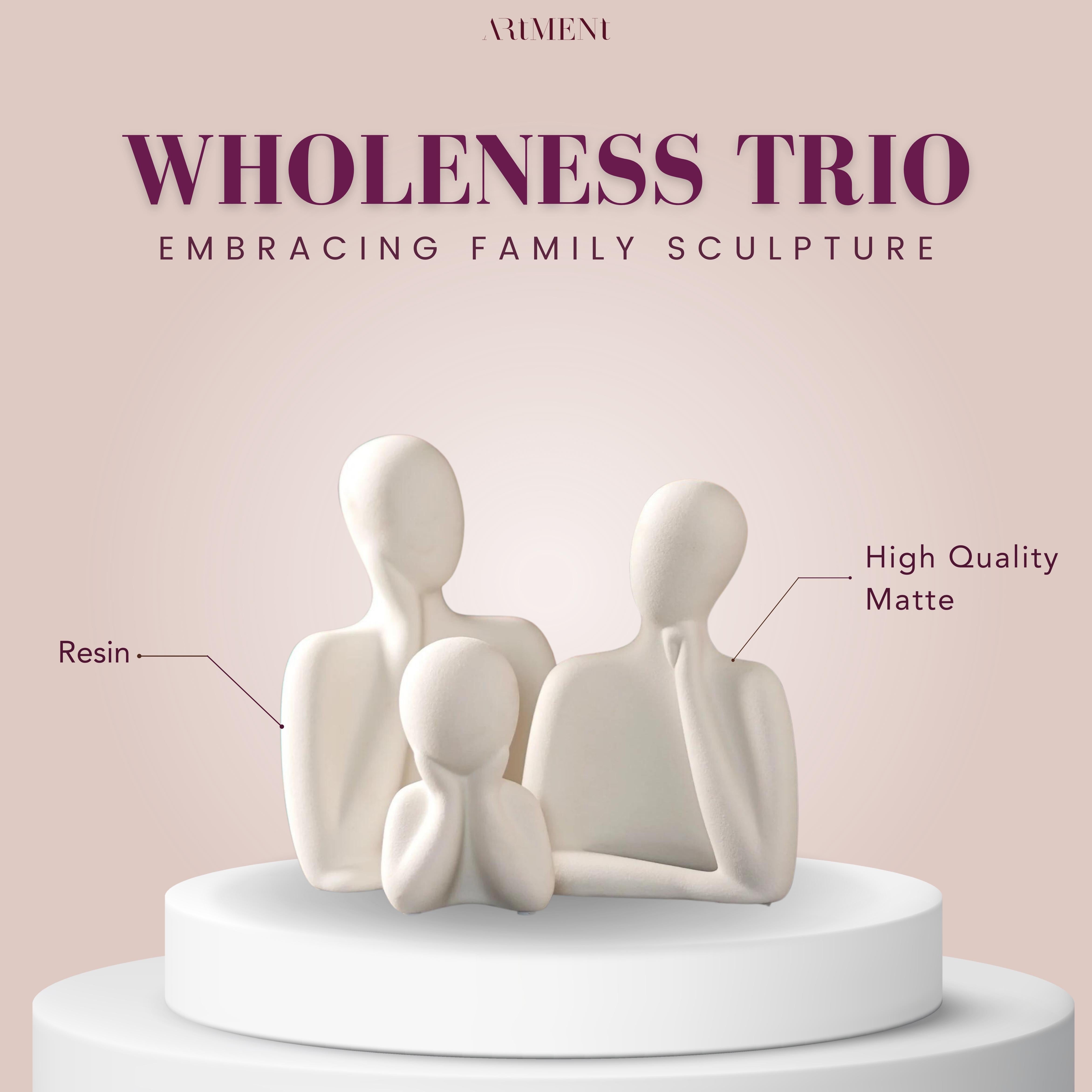 Wholeness Trio: Embracing Family Sculpture (Set of 3)