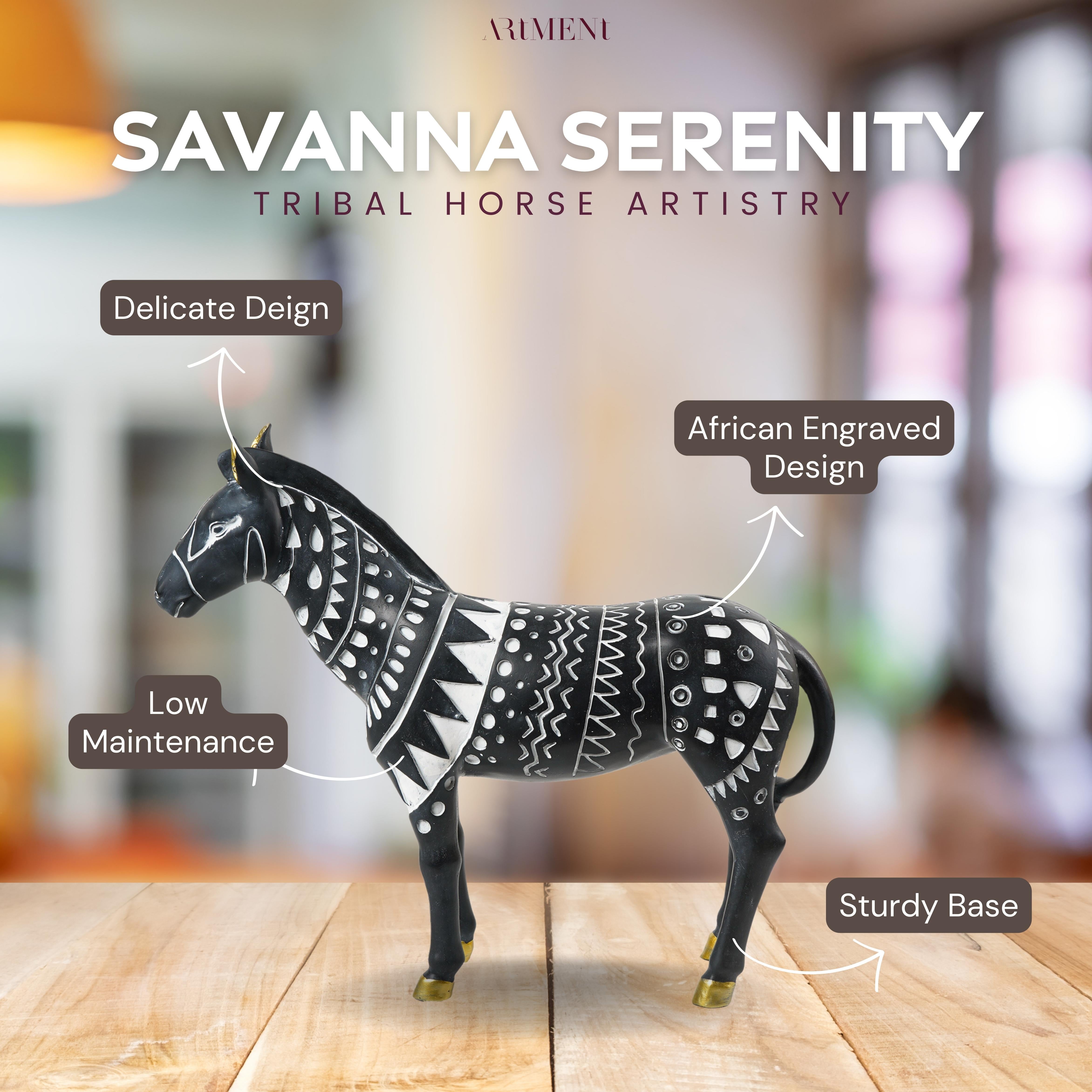 Savanna Serenity: Tribal Horse Artistry