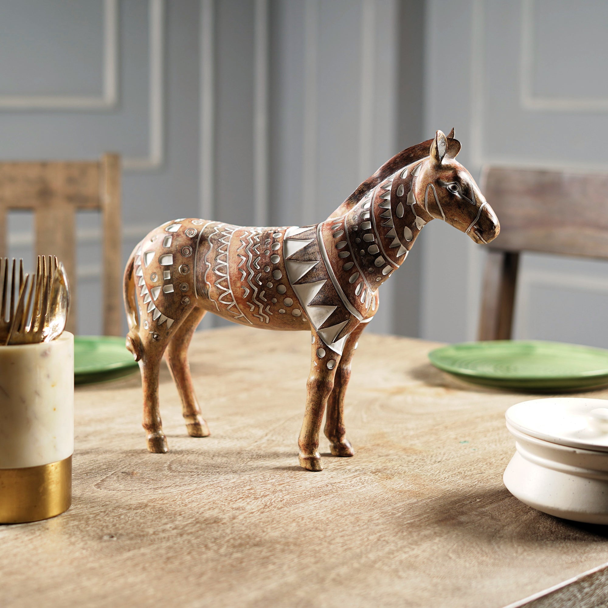 Savanna Serenity: Tribal Horse Artistry